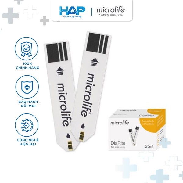 COMBO Máy đo đường huyết Microlife DiaRite BGM 300 và Que thử Microlife và Máy đo huyết áp bắp tay Microlife BP A7 Touch