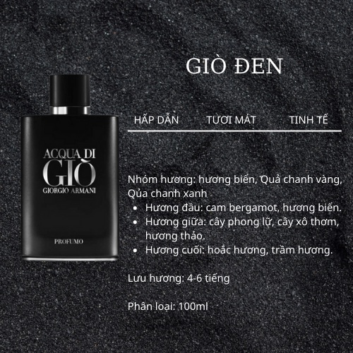 Nước Hoa Nam Giò Trắng, Giò đen EDP 100ml- Mùi hương quốc dân,nam tính và cuốn hút- Chisman