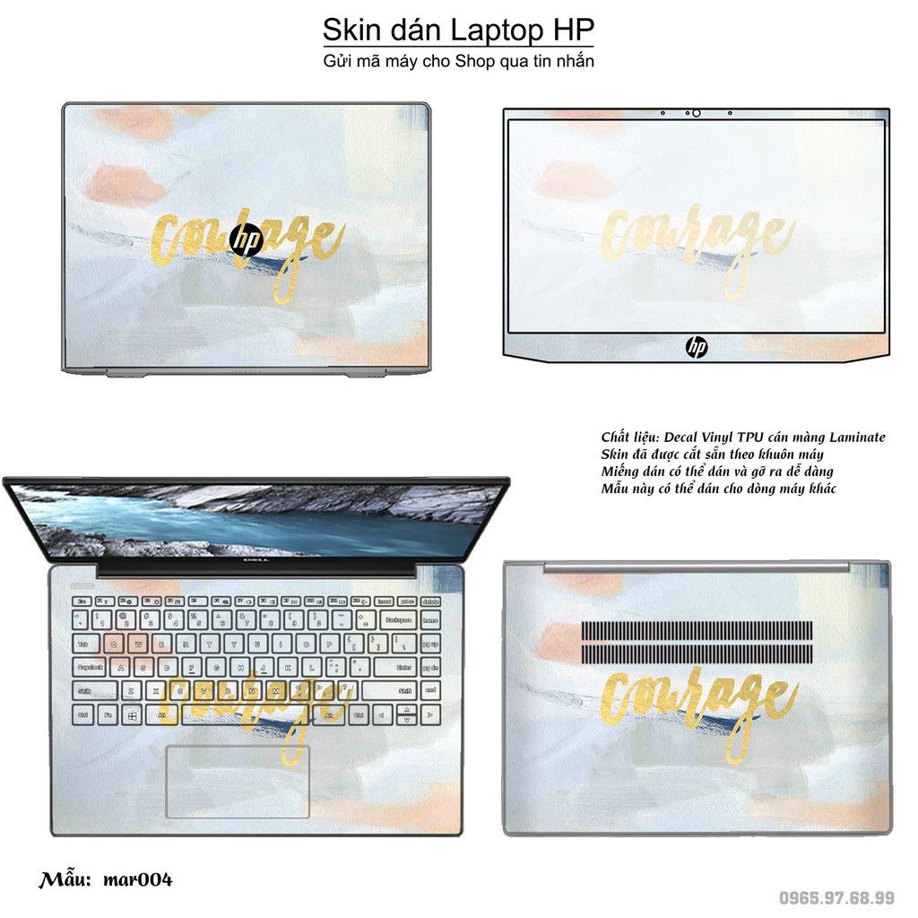 Skin dán Laptop HP in hình vân Marble (inbox mã máy cho Shop)