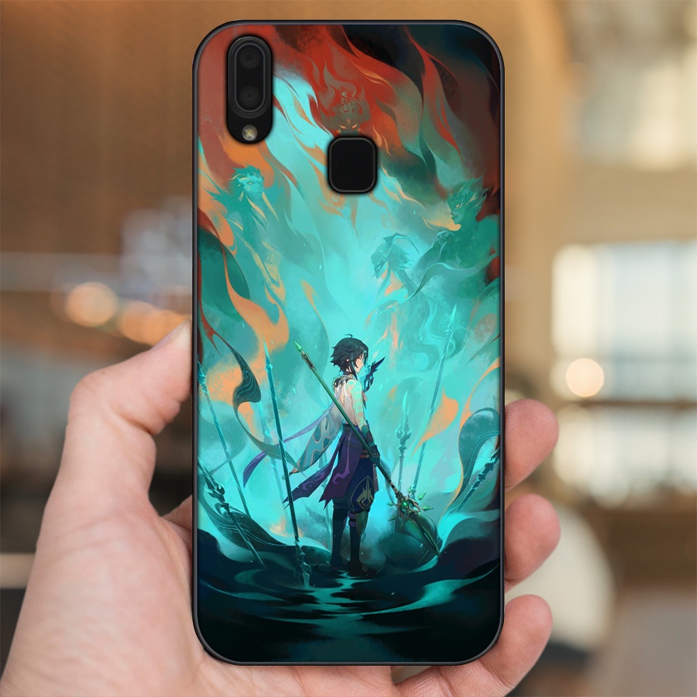Ốp lưng Vivo Y91, Y95 viền đen in hình Xiao Genshin Impact