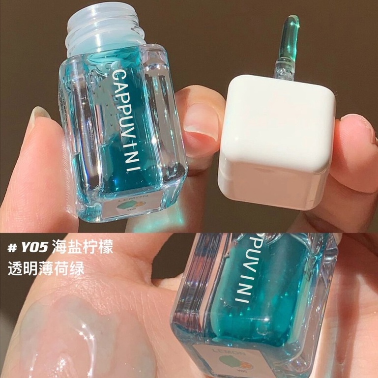 Set 3 son bóng CAPPUVINI màu nude lấp lánh 3D dưỡng ẩm