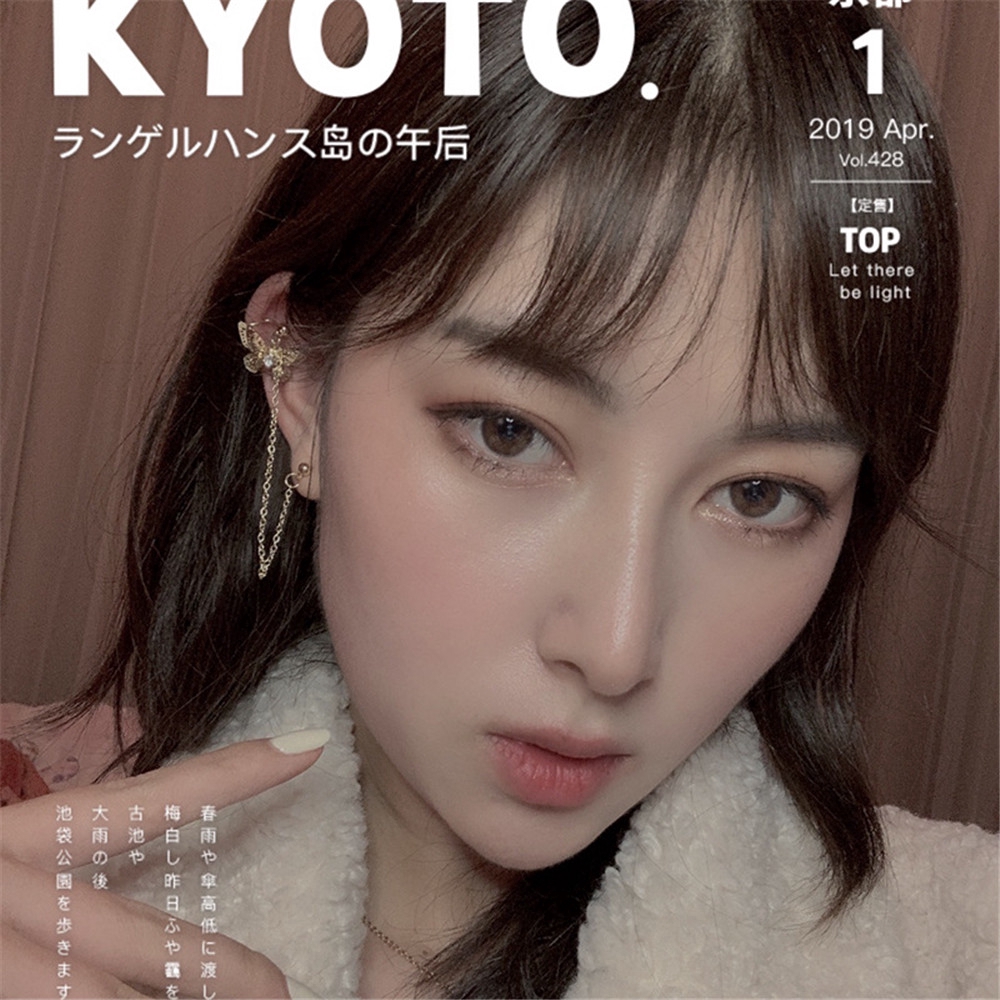 Khuyên Tai Dáng Dài Họa Tiết Bướm Phong Cách Hàn Quốc (chỉ một cái)