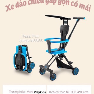 Xe đẩy playkids/vovo đảo chiều gấp gọn nặng 3,7kg HCM