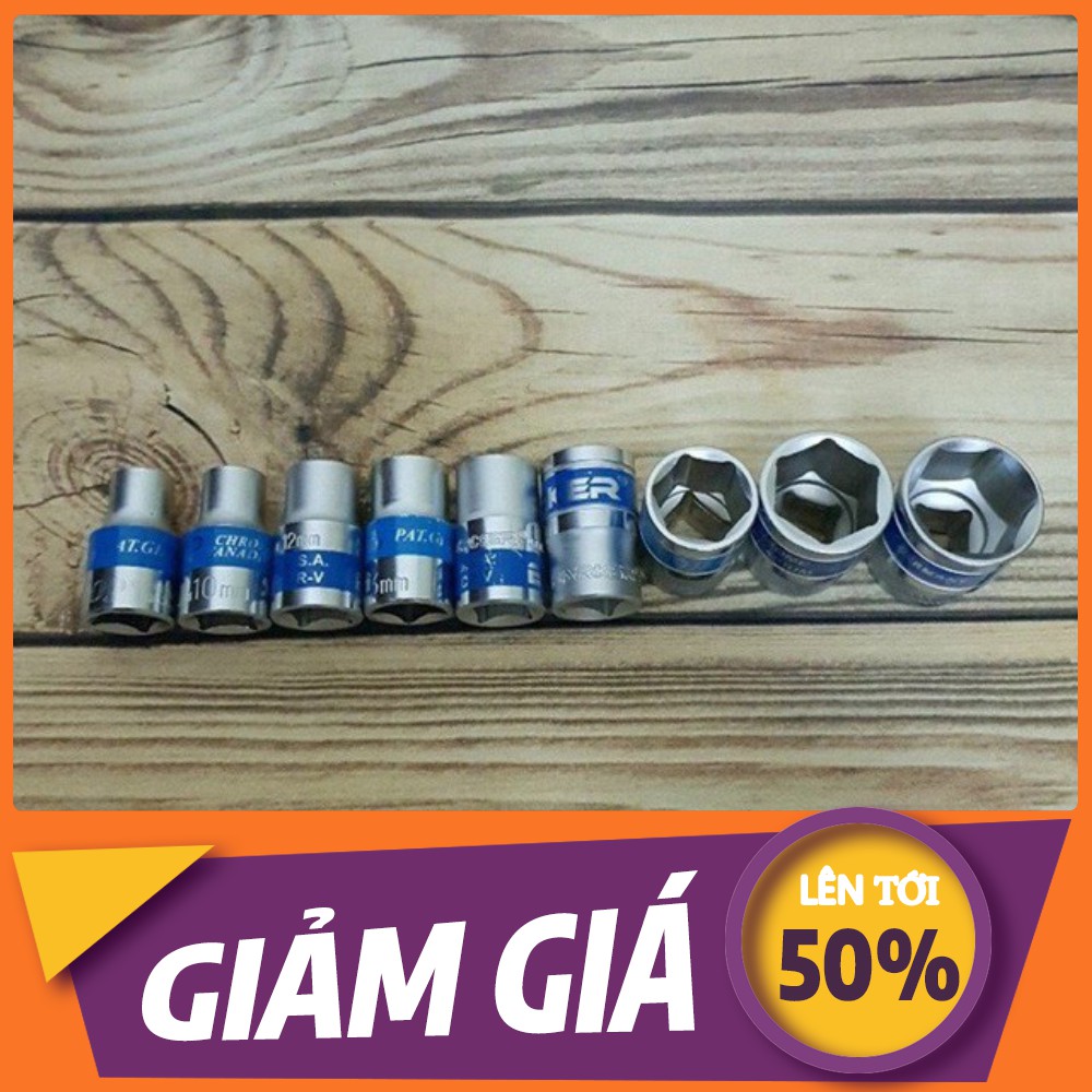 [SALE] [GIÁ TỐT] Bộ 9 đầu tuýp khẩu vặn ốc từ 8mm đến 24mm