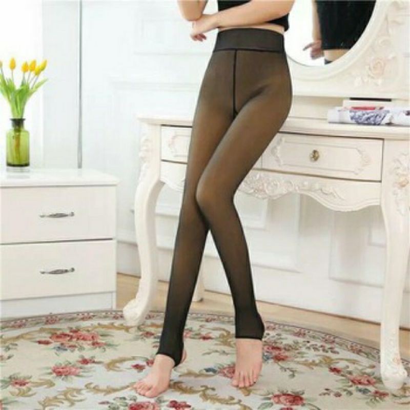 QUẦN TẤT HỘP CAM LÓT LÔNG HÀN QUỐC DẪM GÓT LOẠI DÀY ẤM/ QUẦN LEGGING LÓT LÔNG