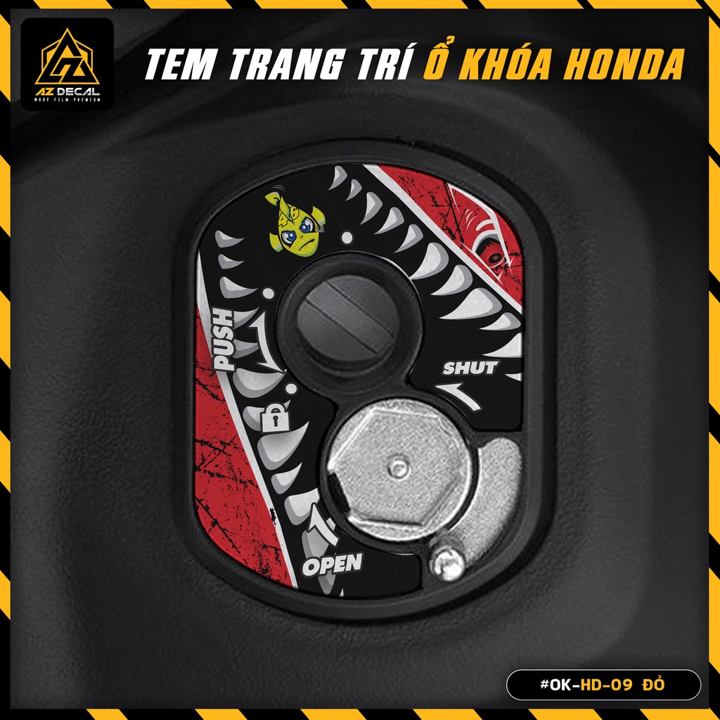 Decal Dán Ổ Khóa Vision, SH, SH Mode, Air Blade, Winner,... Mẫu Valentino Rossi | OK-HD-09 | Tem Dán Ổ Khóa Honda