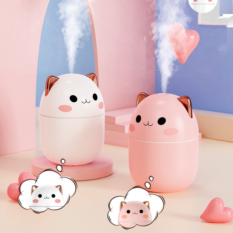 Máy phun sương tạo độ ẩm không khí cổng USB hình mèo mini dễ thương máy xông tinh dầu