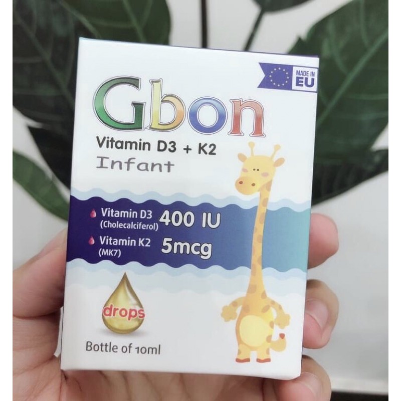 [Kèm Quà Cho Bé] Gbon Vitamin D3 K2 Infant Drops- hỗ trợ tăng cường hấp thụ canxi cho bé cao lớn