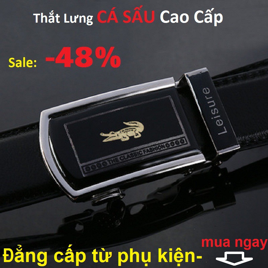 Thắt Lưng Cá Sấu Nam - Khóa Tự Động Cao Cấp. ,