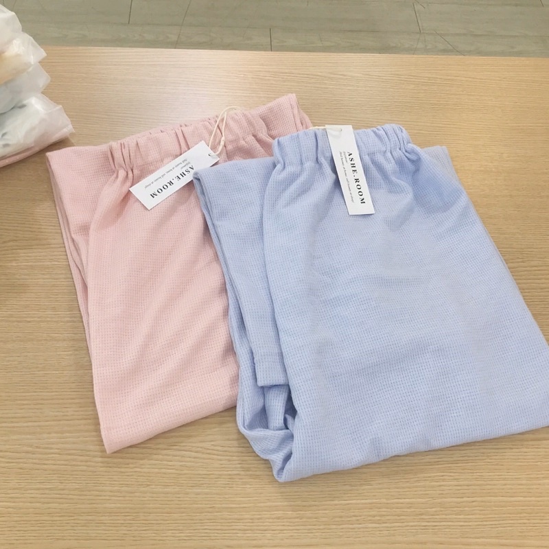 Quần ngủ, quần mặc nhà nữ dáng suông thun cotton - tone pastel hi@ashe.room