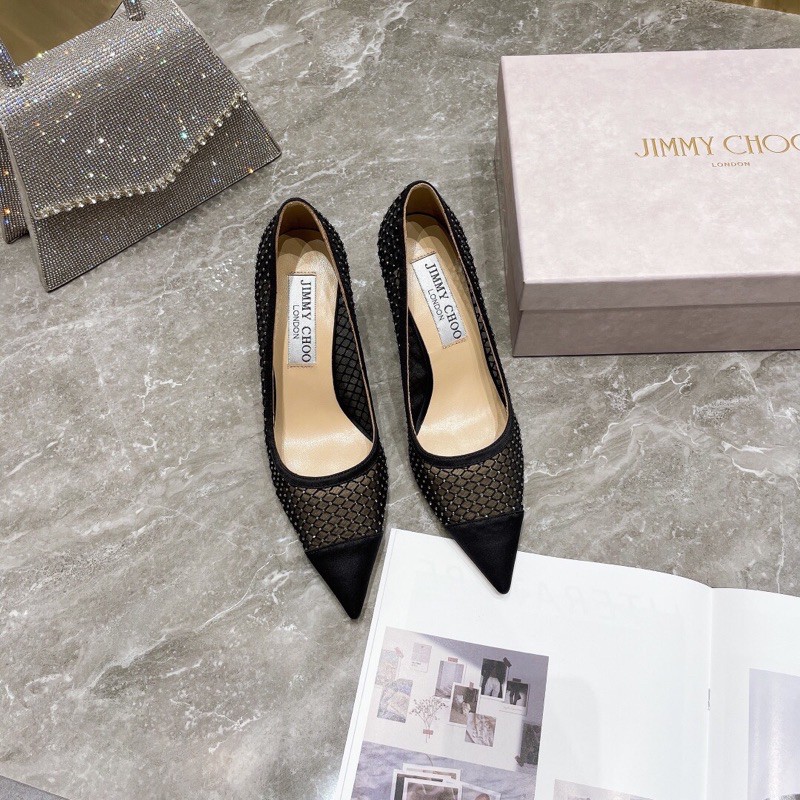 Giày cao gót của nữ 8.5cm thương hiệu Jimmy Choo 2021 da thật cao cấp thiết kế sang trọng