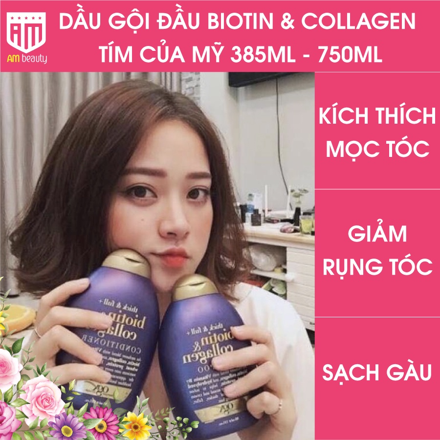 FREESHIP - Dầu gội Biotin Collagen Tím 385ml, 577ml, 750ml chính hãng (Gội + Xả)