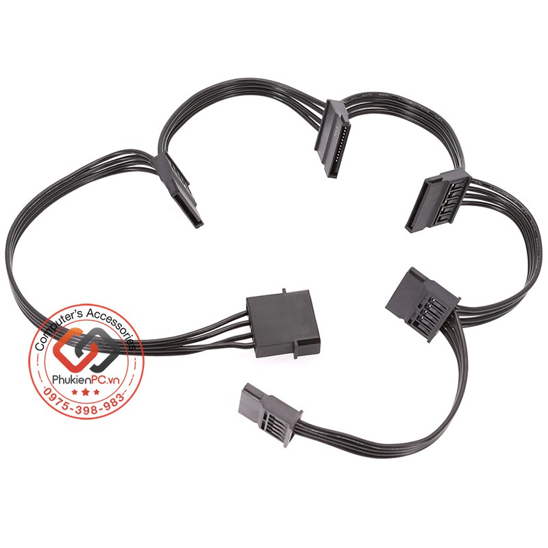 Cáp chia nguồn ATA 4P ra 5 SATA HDD-SSD