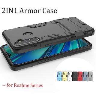 Ốp lưng Realme 7 5 / 5i / 5S / 5 Pro / 3 / 3 Pro / XT / C2 / X Vỏ điện thoại Armor 2IN1 chống sốc