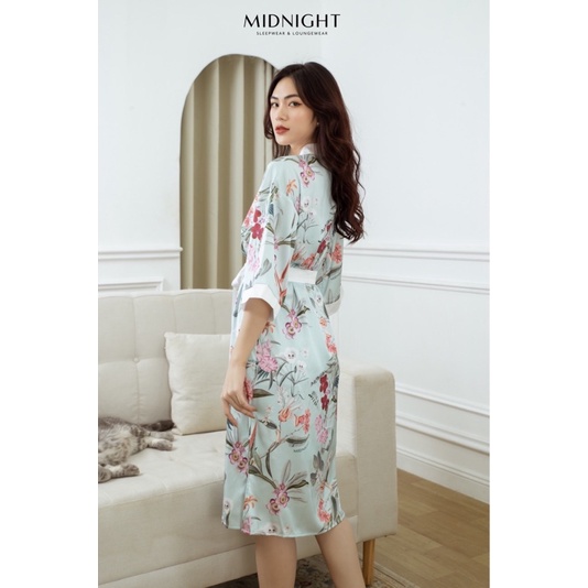 Đồ ngủ mặc nhà Kimono In Hoa - Midnight Sleepwear