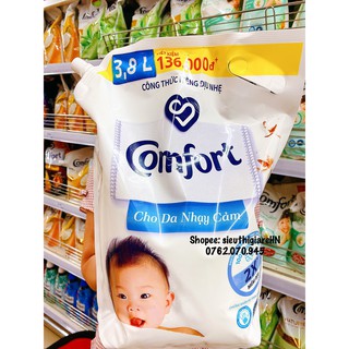 (MẪU MỚI) COMFORT NƯỚC XẢ VẢI CHO DA NHẠY CẢM TÚI 1,8L và 3,8L
