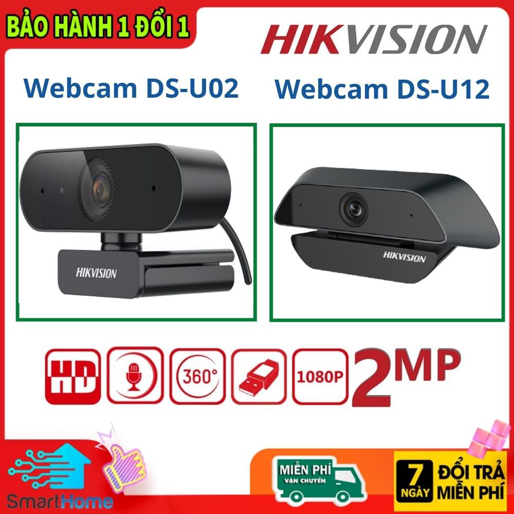 Webcam Máy Tính PC Hikvision DS-U12, DS-U02, Full HD (1920 × 1080) [ Bảo Hành 1 Năm ]