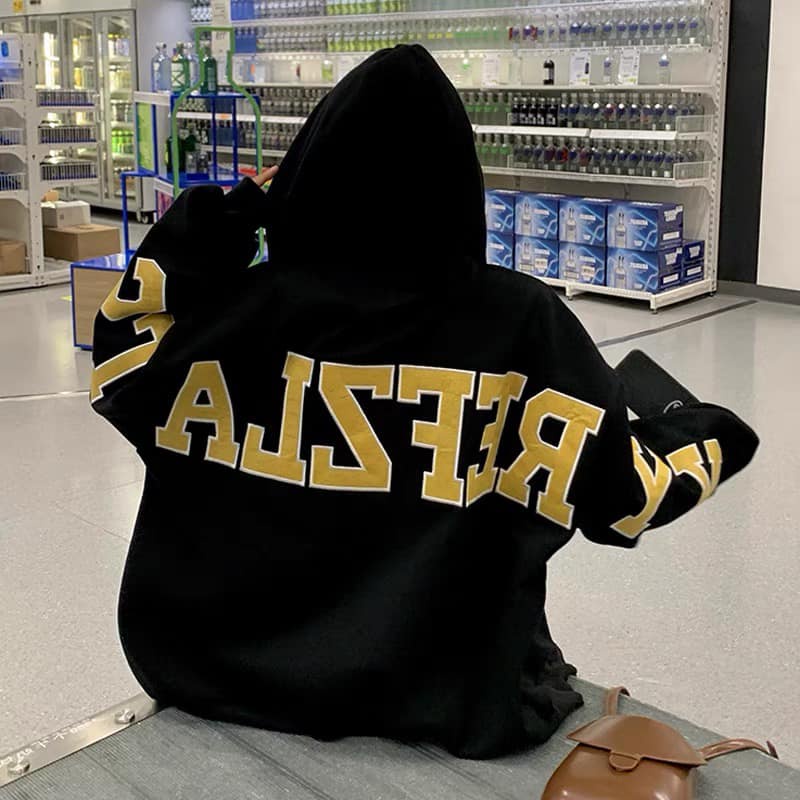 Áo khoác hoodie zip form rộng