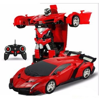 Xe Oto Điều Khiển Biến Hình Thành Robot (Có Sạc Pin) video ảnh thật tặng kèm pin