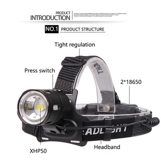 Đèn Pin Đội Đầu Gustavo Xhp50 Led Cổng Usb