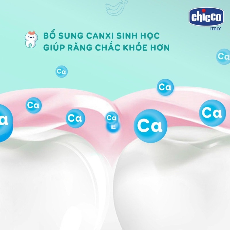 Kem đánh răng Chicco hương Dâu 12M+/Chuối-táo 6m+