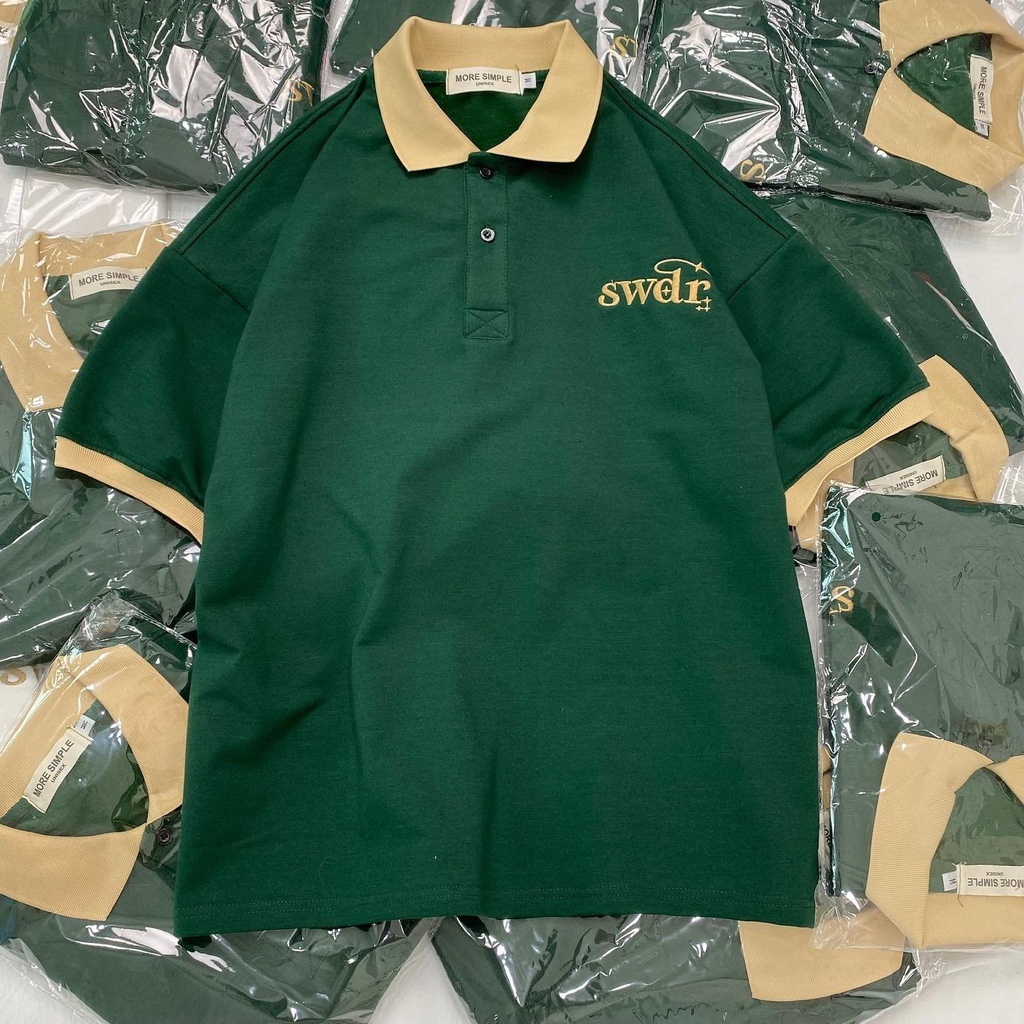 Áo POLO SWEEDER Tay Lỡ Vải Tici Da Cá Form Rộng Phong Cách Vintage Ulzzang Nam Nữ Unisex (Ảnh Thật/ Có Sẵn)