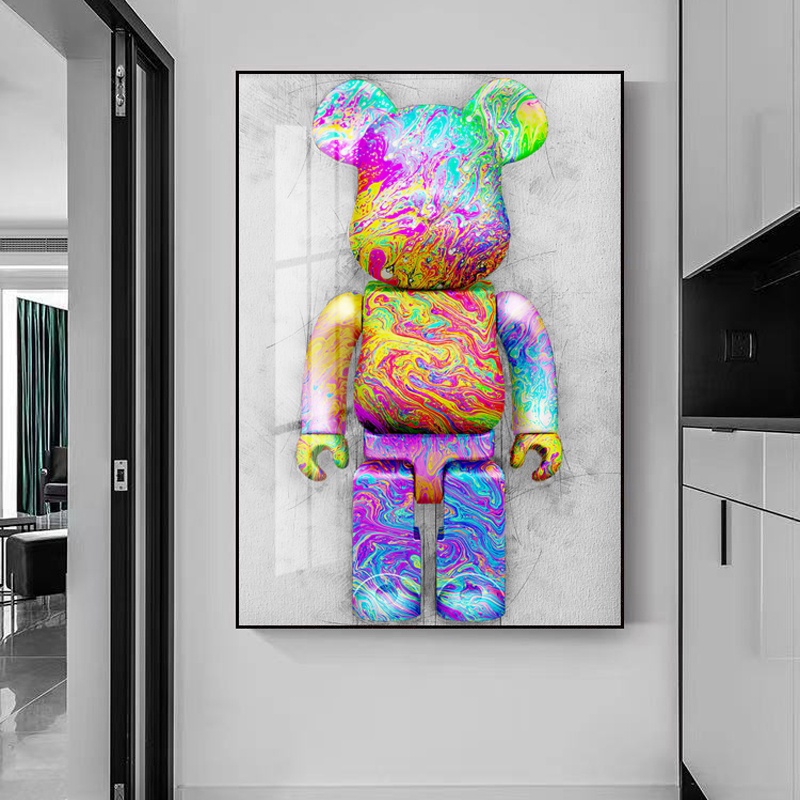 Tranh Treo Tường Gấu Bearbrick/ Kaws/ Toy Trang Trí Phòng Khách/ Game Gaming/ Phòng Ngủ/ làm Quà Tặng