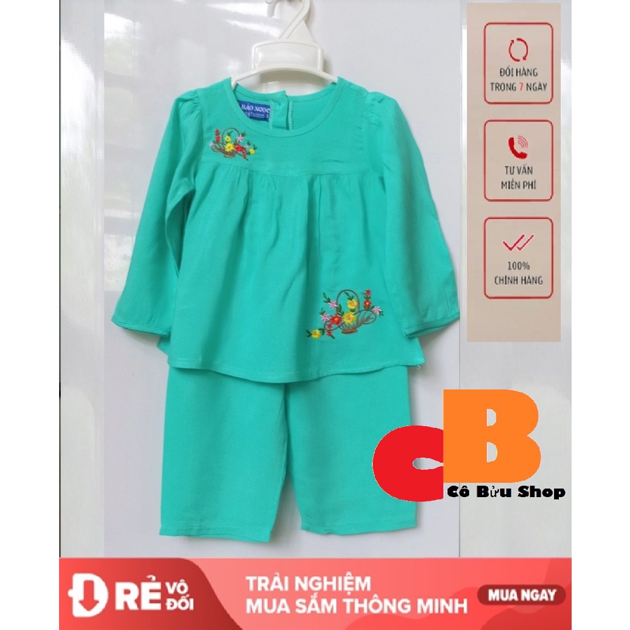 Size 7-10 Bộ tole bảo ngọc tay dài quần dài cài nút sau cho bé gái từ 24 đến 37kg,vải được nhập tại công ty Việt Thắng