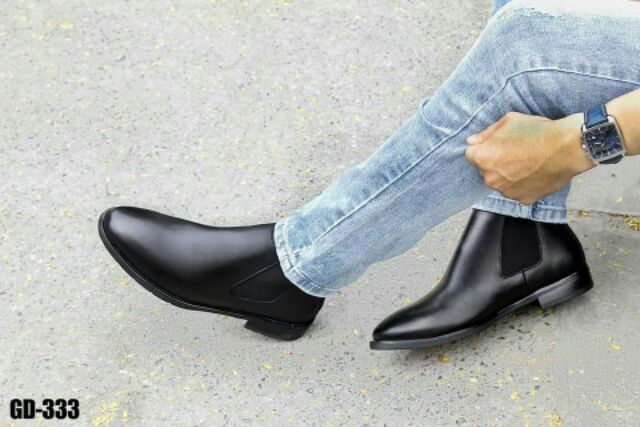 Giày Nam - Giày Cao Cổ Da Bò Bảo Hành 12-Chelsea Boots