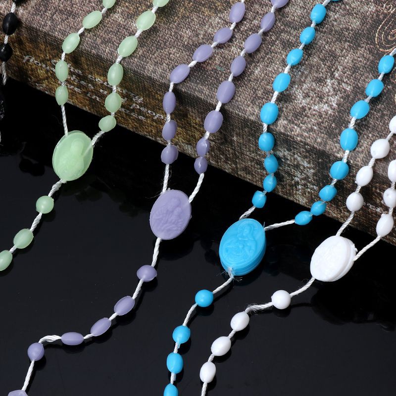 Vòng cổ chuỗi hạt nhựa dạ quang nhiều màu sắc