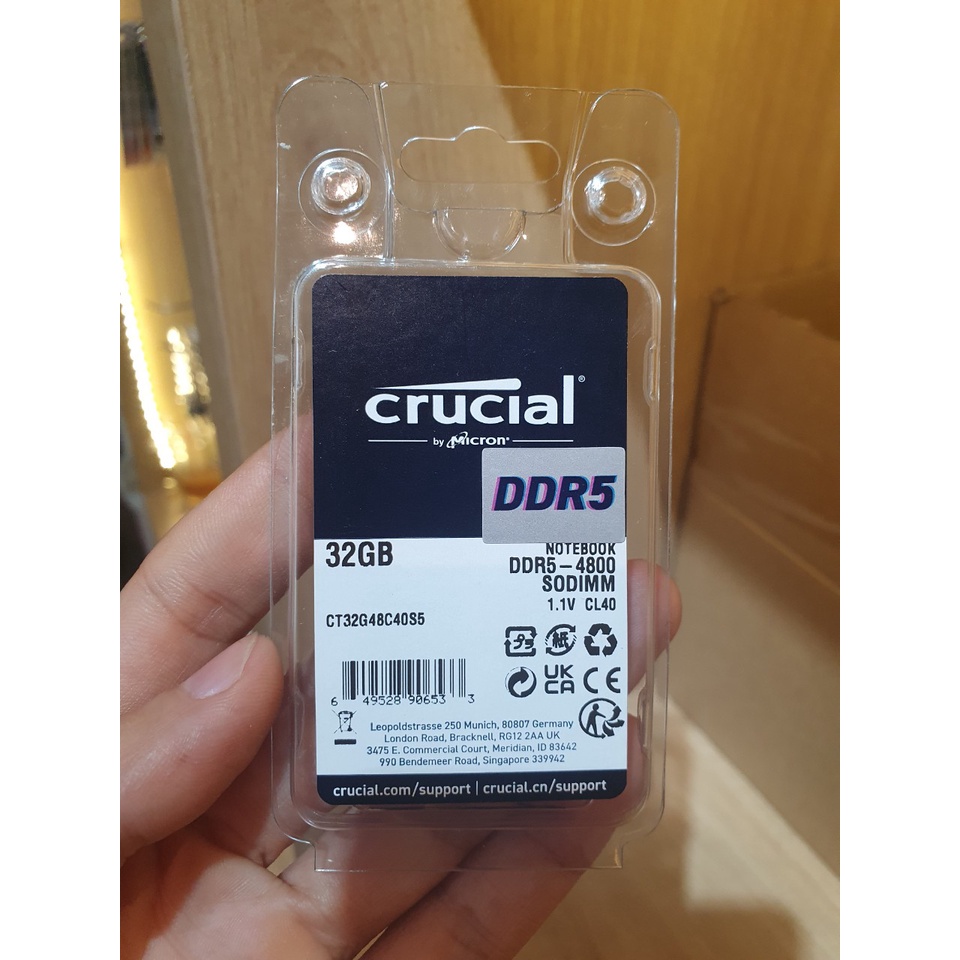 RAM Laptop DDR5 Crucial 4800Mhz - 8GB / 16GB / 32GB - Bảo hành 36 tháng