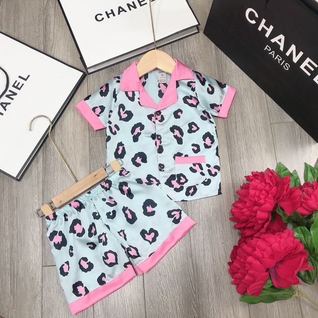 Bộ pijama lụa hàn siêu đeepj cho bé trai bé gái - BPLN203