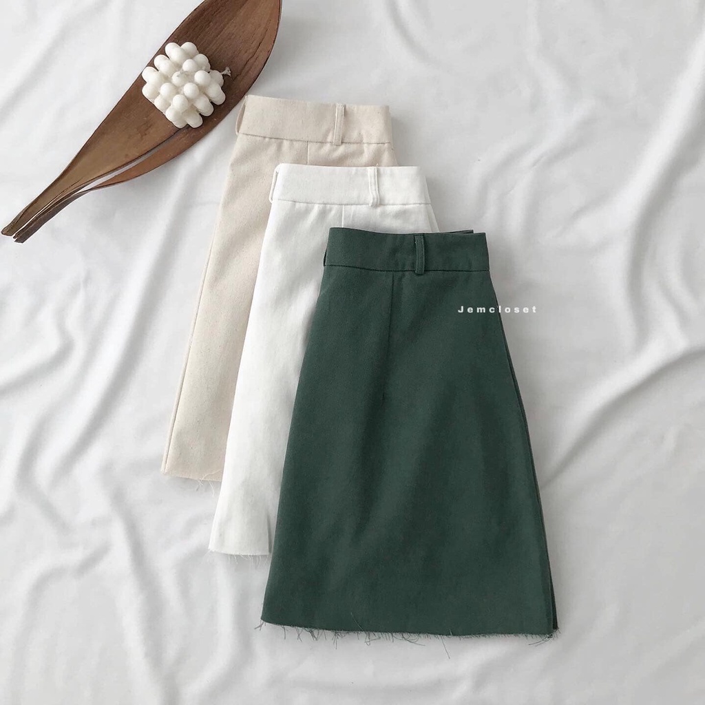 Chân Váy Chữ A JEM CLOSET Thiết Kế Basic Chân Váy Ngắn Nữ ANHION Có Túi Hộp Chất Kaki Mềm Mịn Phong Cách Hàn Quốc 3387