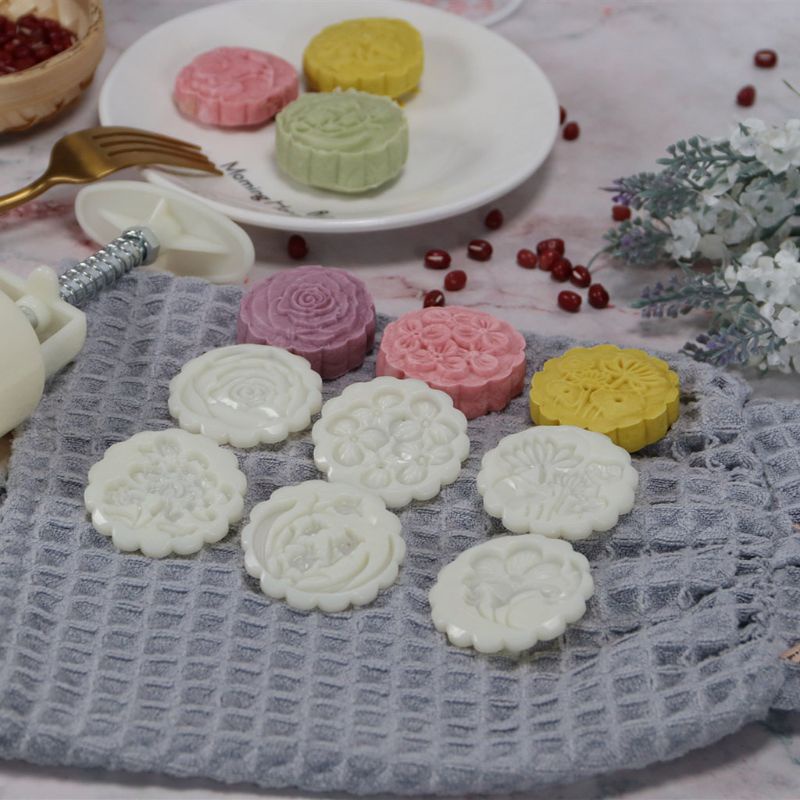 Set 6 Khuôn Nhấn Trang Trí Bánh Trung Thu 50g
