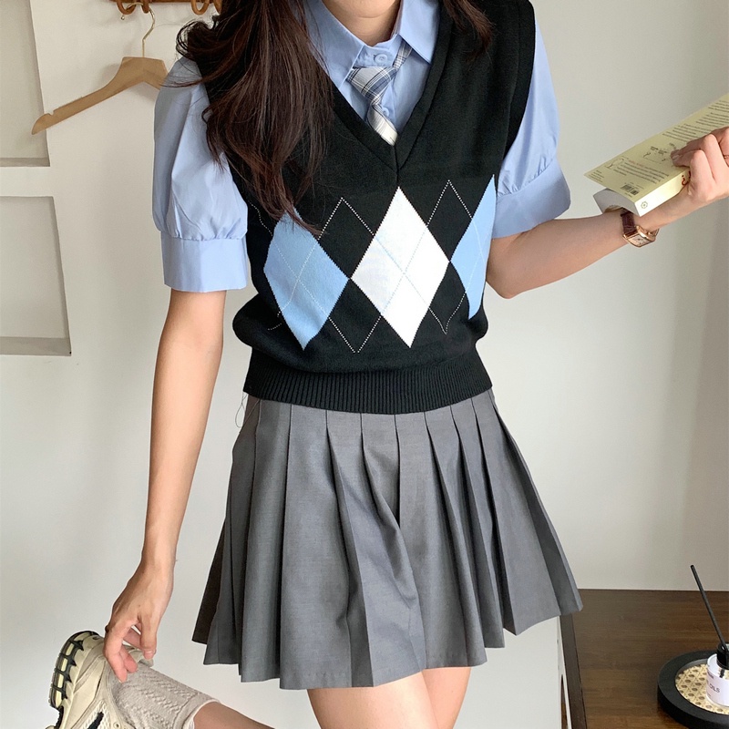 Áo dệt kim Perty sát nách phong cách Hàn Quốc thời trang mùa thu cho nữ