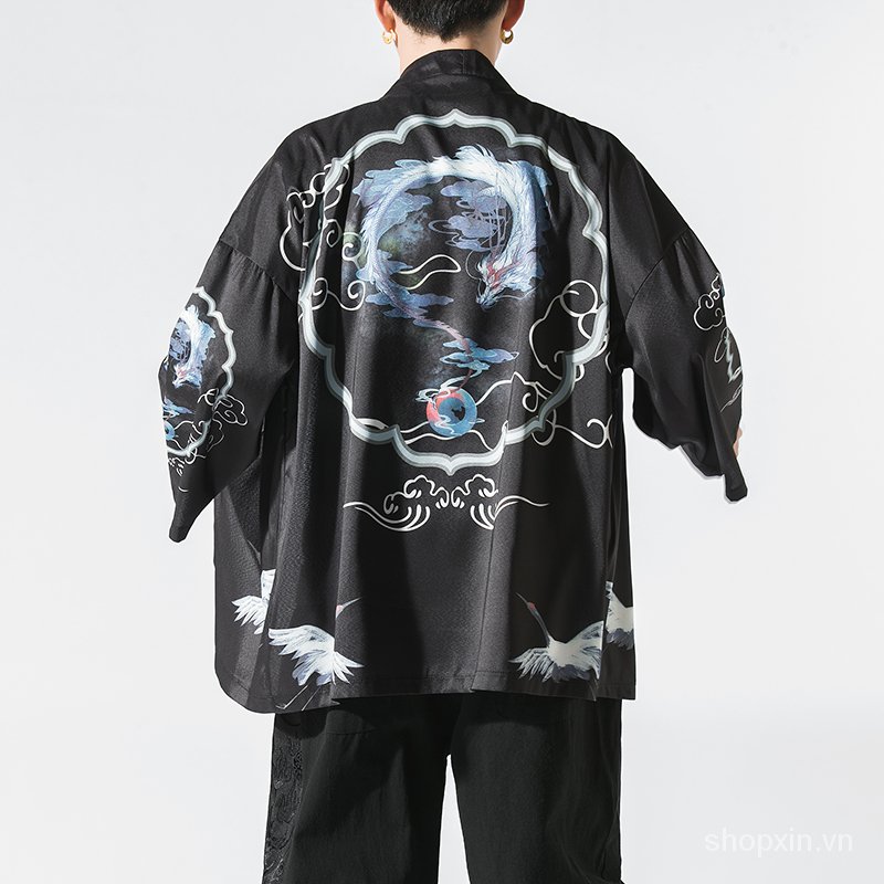 Áo Khoác Kimono In Hình Rồng Phong Cách Nhật Bản Size M-3Xl Cho Nam Nữ