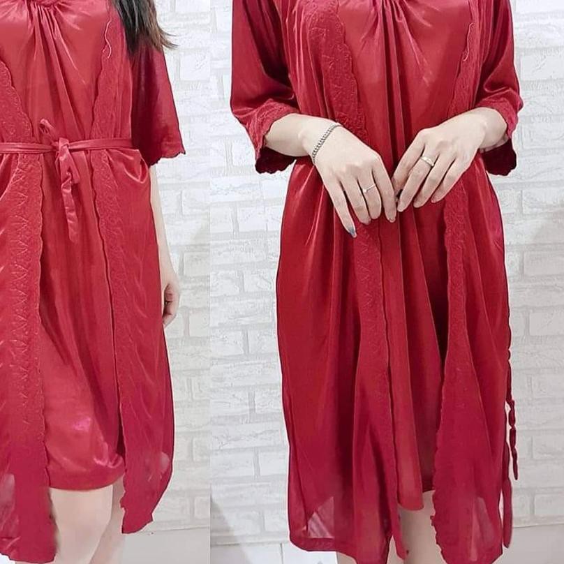 ♣ Hokyfashion Bộ Đồ Ngủ KIMONO Thư Giãn Màu Xanh Navy Cho Nữ ◘ | BigBuy360 - bigbuy360.vn