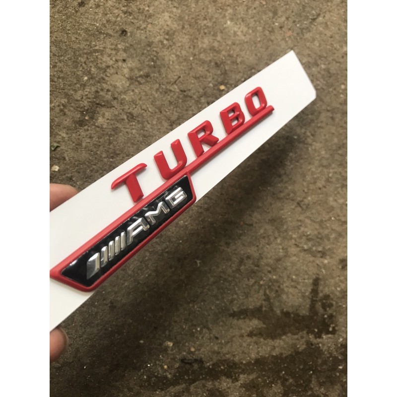 Turbo amg đỏ - chữ turbo đỏ , tem turbo