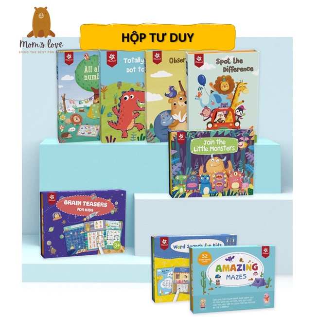 Bộ hộp đồ chơi giải đố thẻ rèn luyện tư duy kích thích sáng tạo cho bé chính hãng Pinwheel SHOP MẸ GẤU