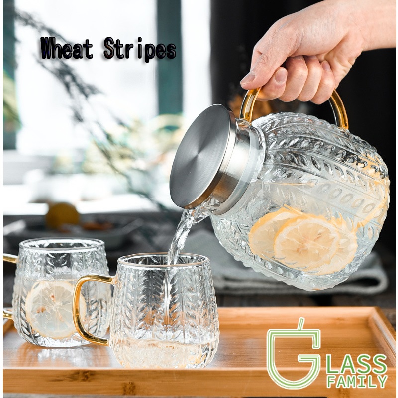 Ấm Đun Nước Bằng Thủy Tinh Lúa Mì Chịu Nhiệt Cao