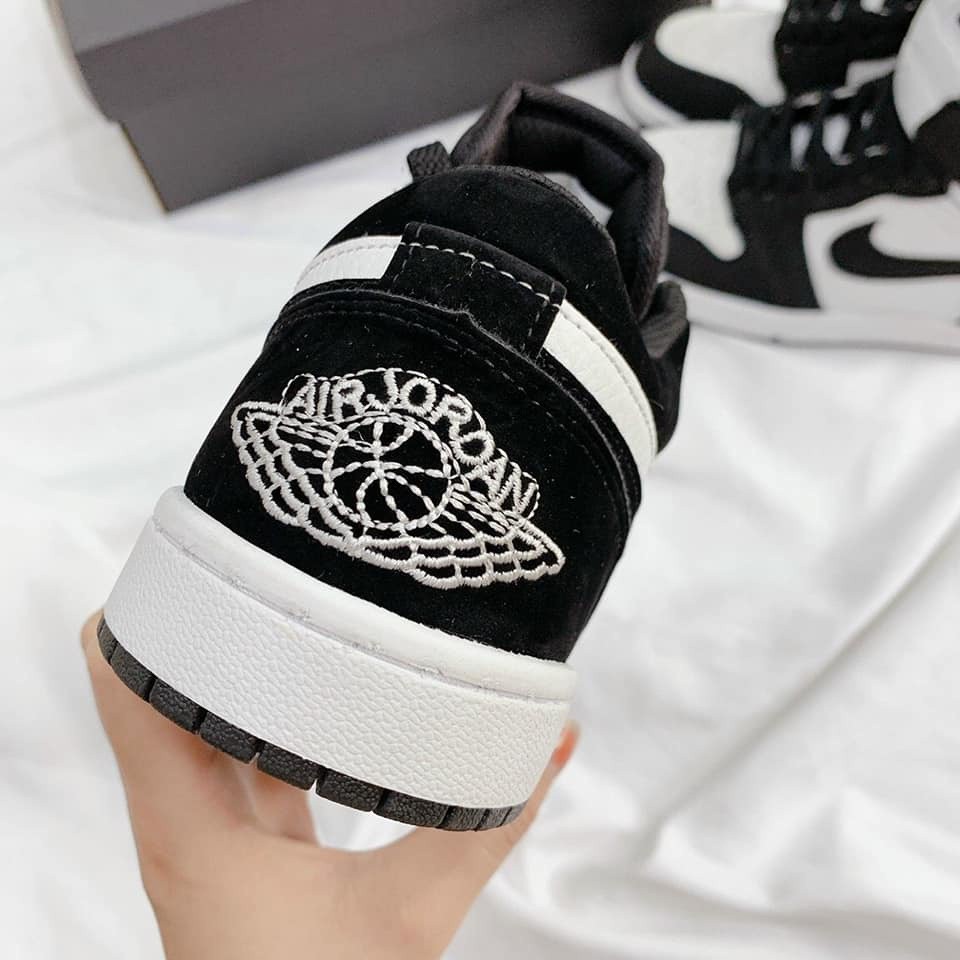 [Full Box Bill ]Giày Jordan 1 Low Panda, Giày Thể Thao JD1 Cổ Thấp Màu Đen Trắng Trẻ Trung Nam Nữ 2021