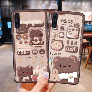 ốp lưng điện thoại Samsung A30s / A50 / A50s / A70 bộ hình gấu nâu chibi vô cùng đáng yêu