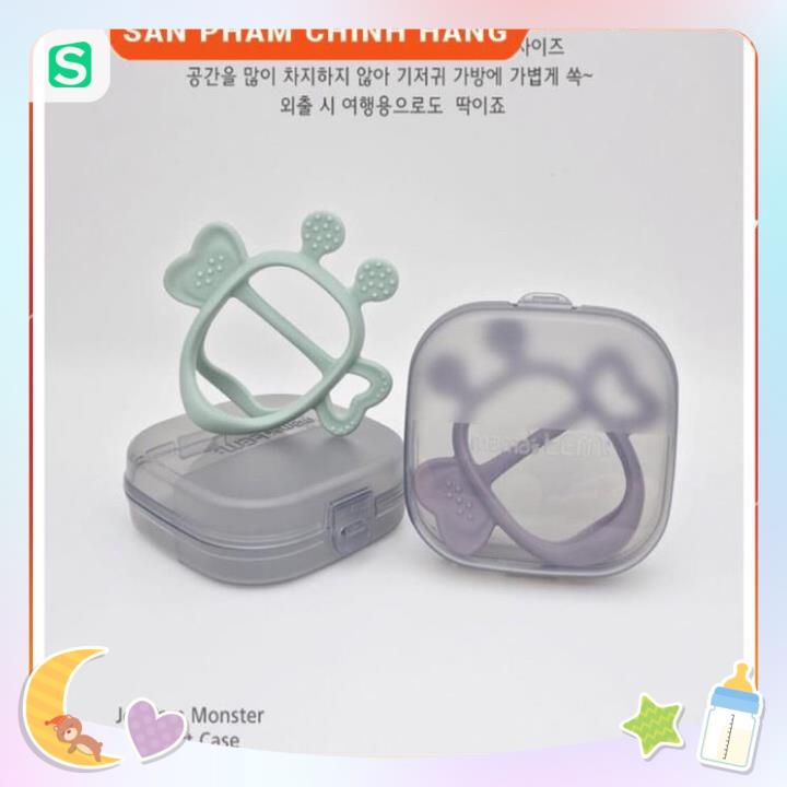 Gặm nướu Silicone Mamastem JemJem Monster Hàn Quốc case vuông