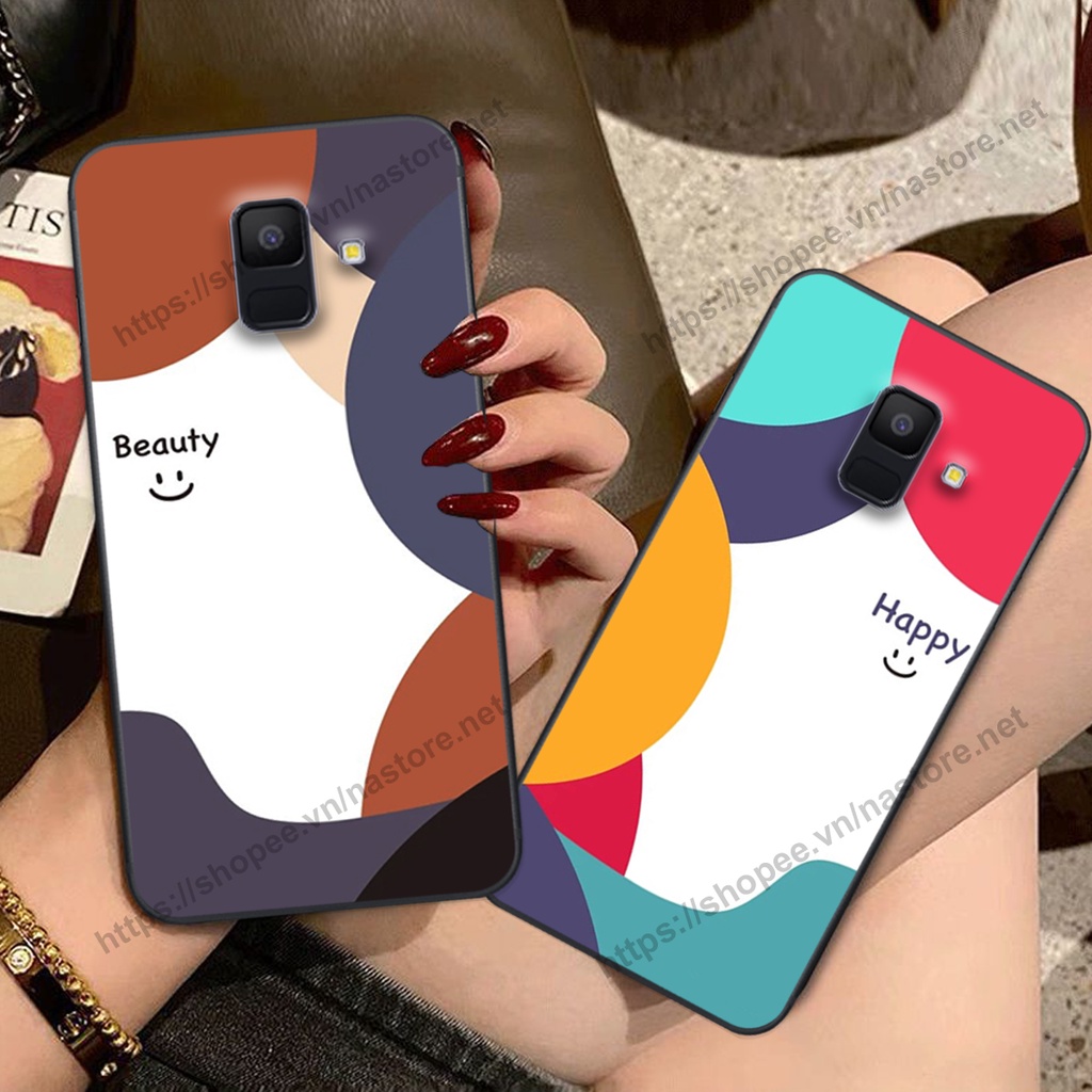 Ốp lưng Samsung A8 2018 / A8 Plus / A8+ mặt cười, họa tiết caro đơn giản đẹp cute