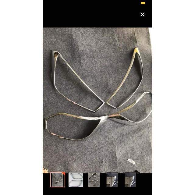 Ốp đèn pha/hậu xe Kia Soluto 2019 2020 2021 mạ crom cao cấp