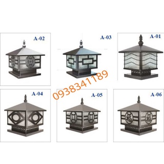 (RẺ VÔ ĐỐI)Đèn trụ cổng: Mẫu đèn trang trí ngoài trời D200 mái trơn PH02A