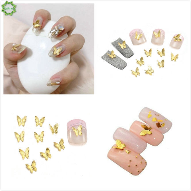 [Hàng mới về] Set 10 phụ kiện bươm bướm đính móng tay trang trí nghệ thuật xinh xắn