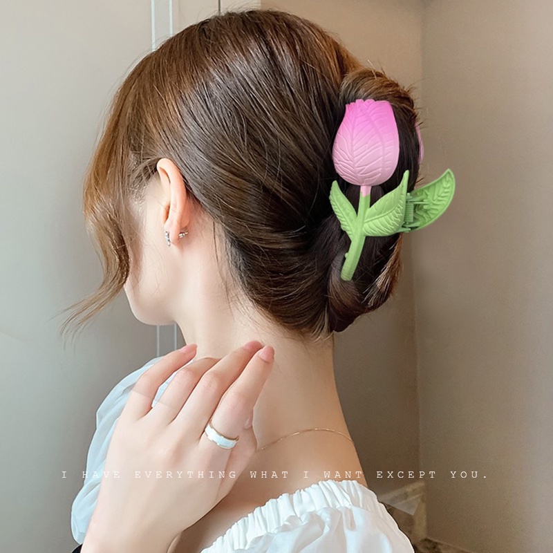 Kẹp Tóc Hình Hoa Tulip Cỡ Lớn Mới Cho Nữ