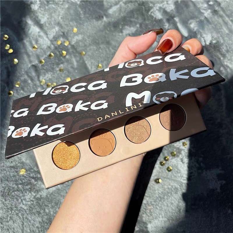 Bảng mắt gấu 8 màu DANLINI tạo khối nhũ kira dễ thương tone cam đất DANL01 | BigBuy360 - bigbuy360.vn