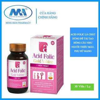✅[Chính Hãng]Viên uống bổ máu ,tái tạo Hồng cầu ACID FOLIC Gold vishine  hỗ trợ bổ sung giảm nguy cơ thiếu máu(30 Viên )